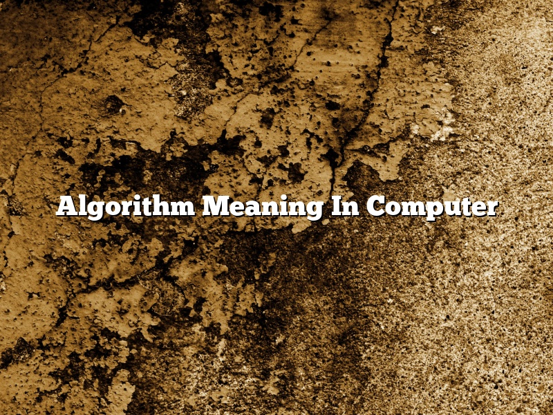 Algorithm Meaning In Computer