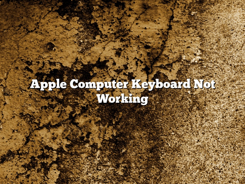 Apple Computer Keyboard Not Working
