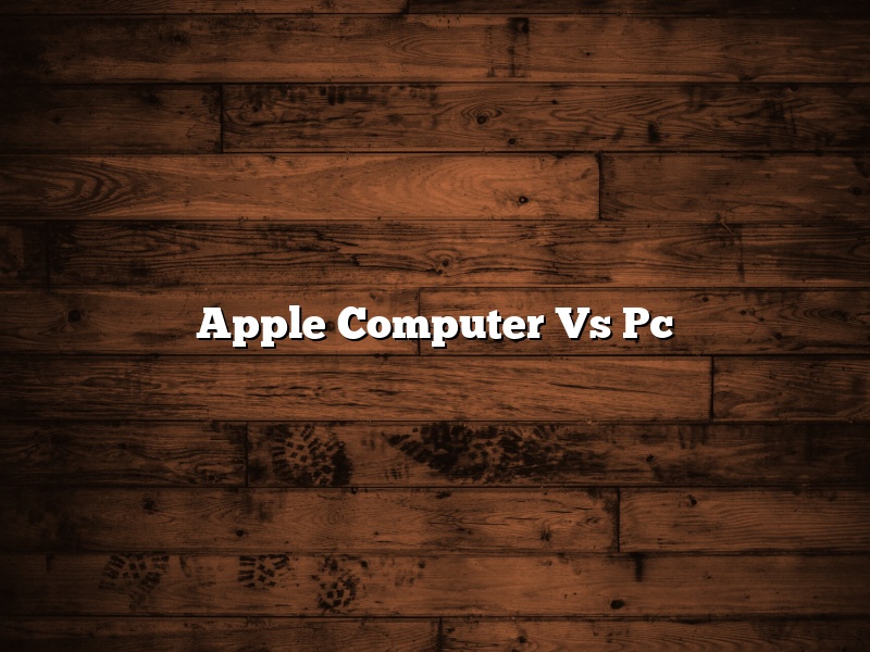 Apple Computer Vs Pc