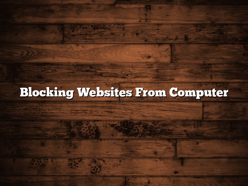 Blocking Websites From Computer