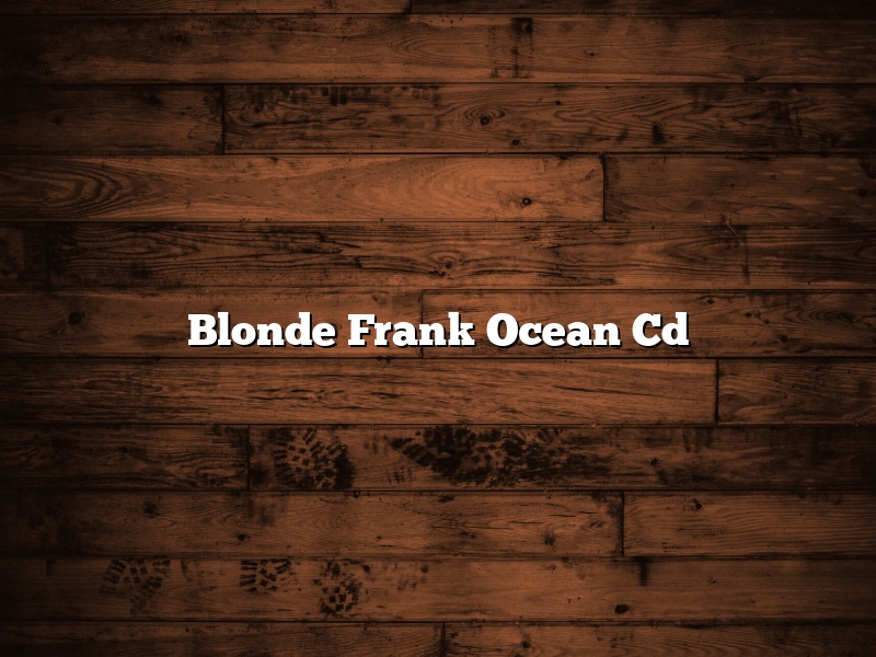 Blonde Frank Ocean Cd