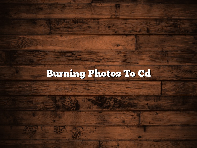 Burning Photos To Cd