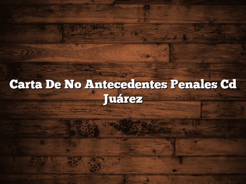 Carta De No Antecedentes Penales Cd Juárez