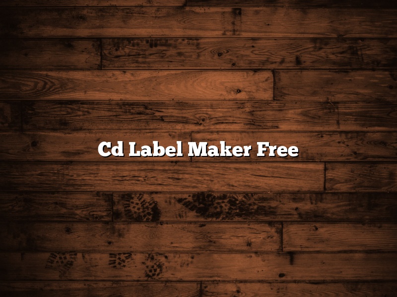 Cd Label Maker Free
