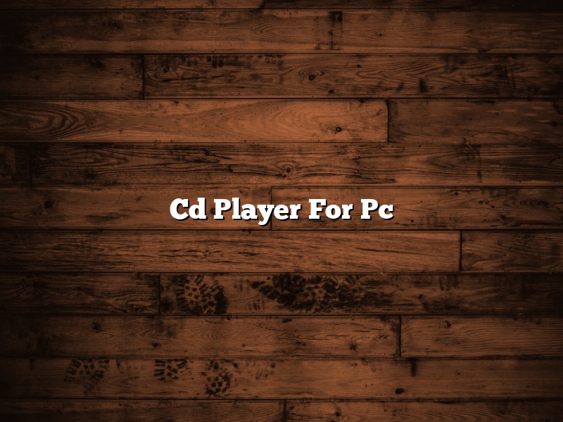 Cd Player For Pc