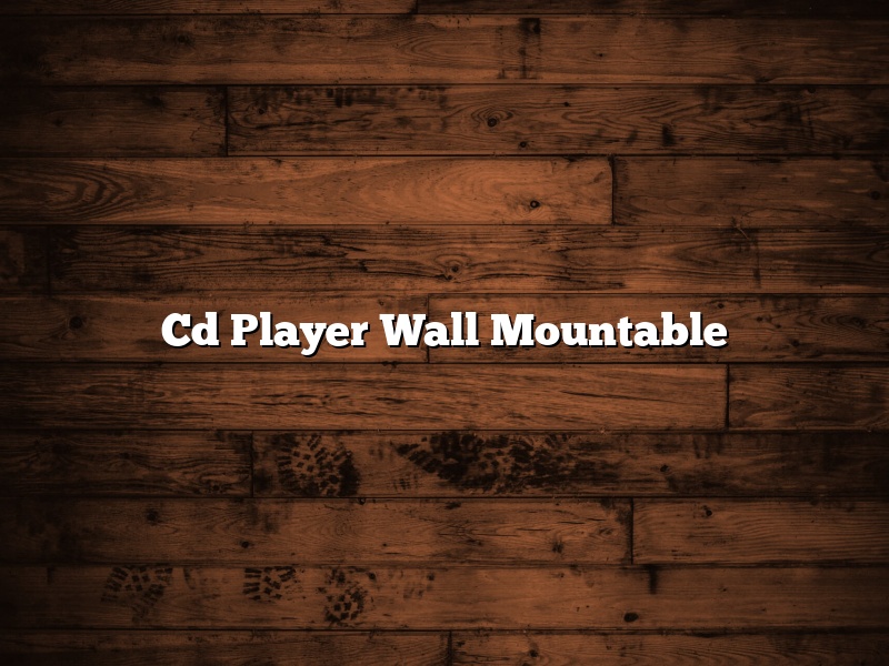 Cd Player Wall Mountable