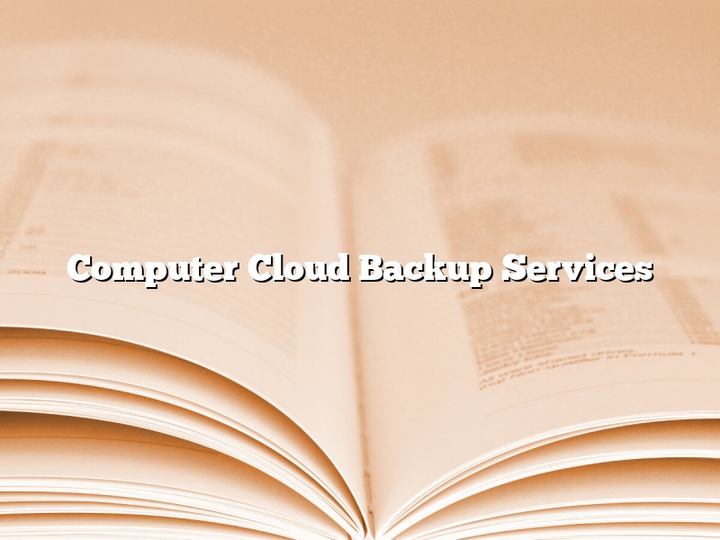 Computer Cloud Backup Services