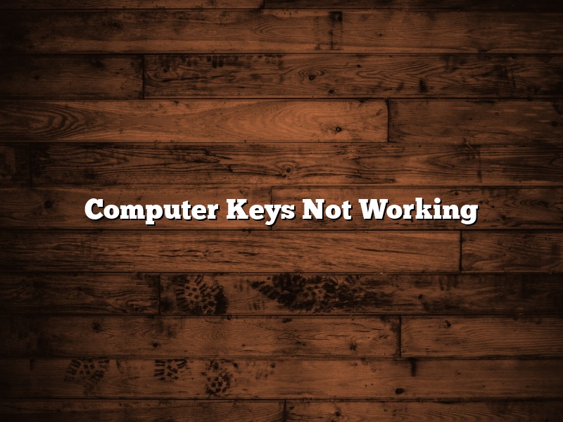 Computer Keys Not Working