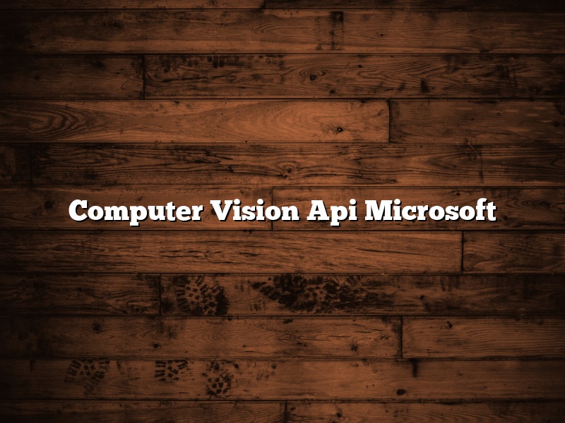 Computer Vision Api Microsoft