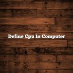 Define Cpu In Computer