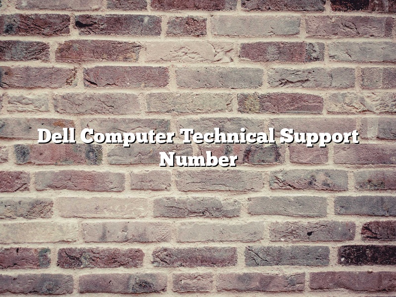 Dell Computer Technical Support Number
