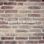 Finalize Cd Windows 7