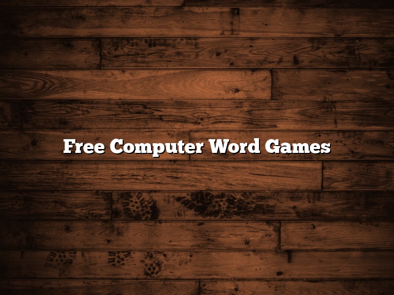 Free Computer Word Games
