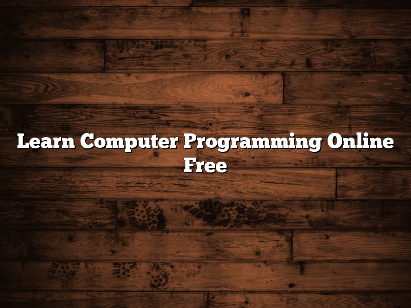 Learn Computer Programming Online Free