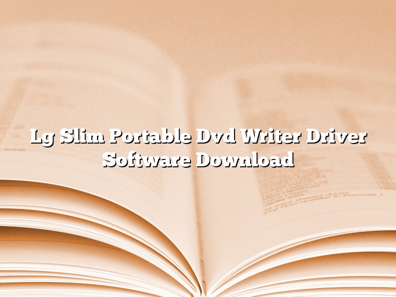 Lg Slim Portable Dvd Writer Driver Software Download