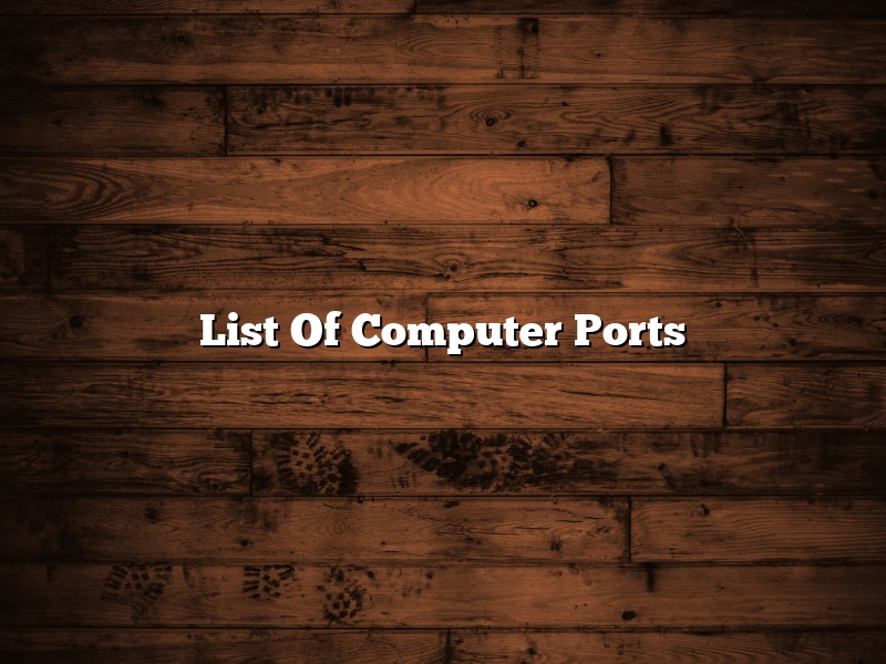 List Of Computer Ports
