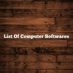 List Of Computer Softwares