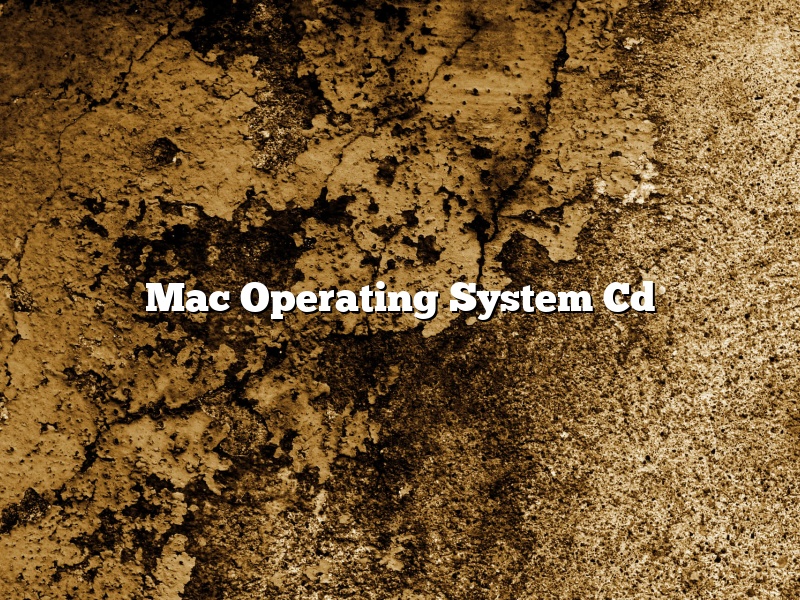 Mac Operating System Cd