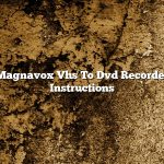 Magnavox Vhs To Dvd Recorder Instructions