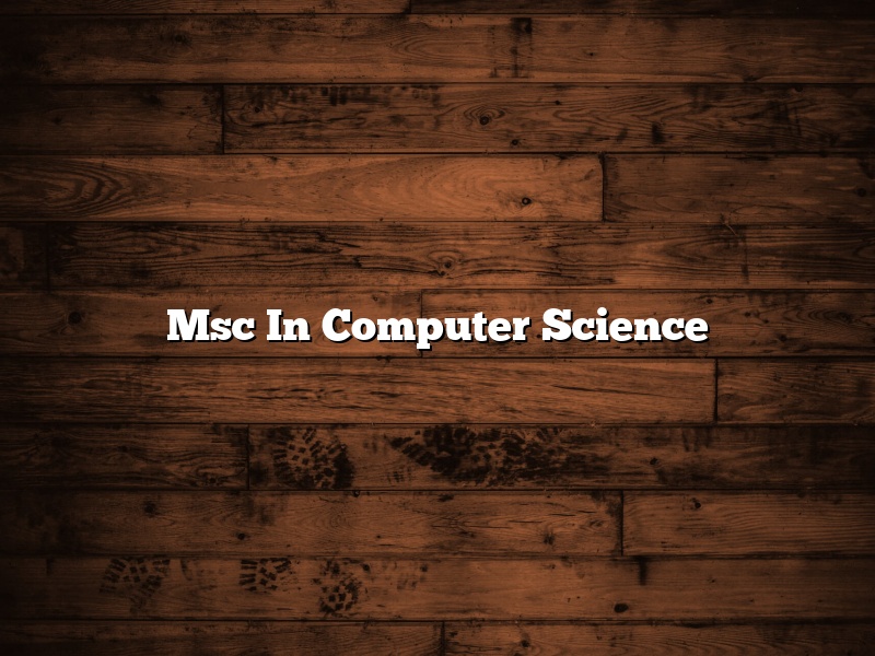 Msc In Computer Science