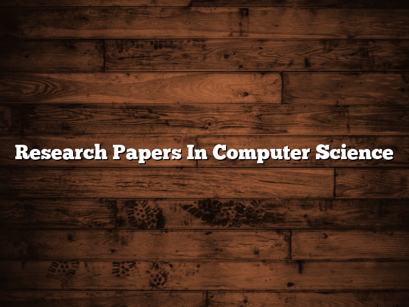 Research Papers In Computer Science