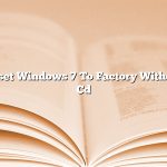 Reset Windows 7 To Factory Without Cd