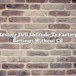 Restore Dell Latitude To Factory Settings Without Cd