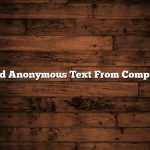 Send Anonymous Text From Computer