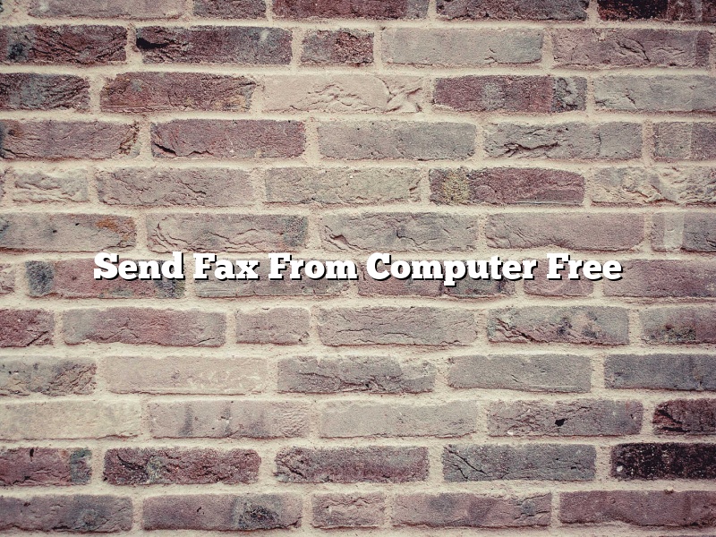Send Fax From Computer Free