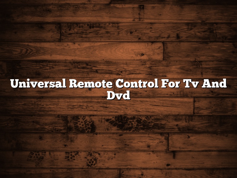 Universal Remote Control For Tv And Dvd