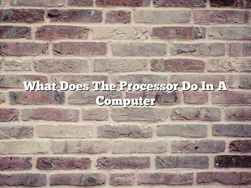 What Does The Processor Do In A Computer