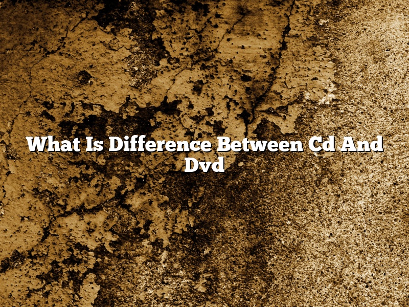 What Is Difference Between Cd And Dvd