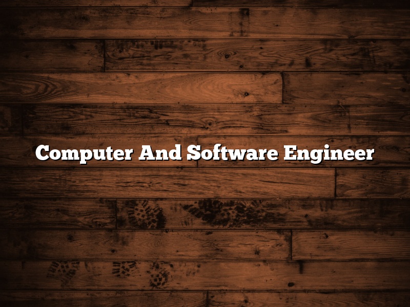 Computer And Software Engineer