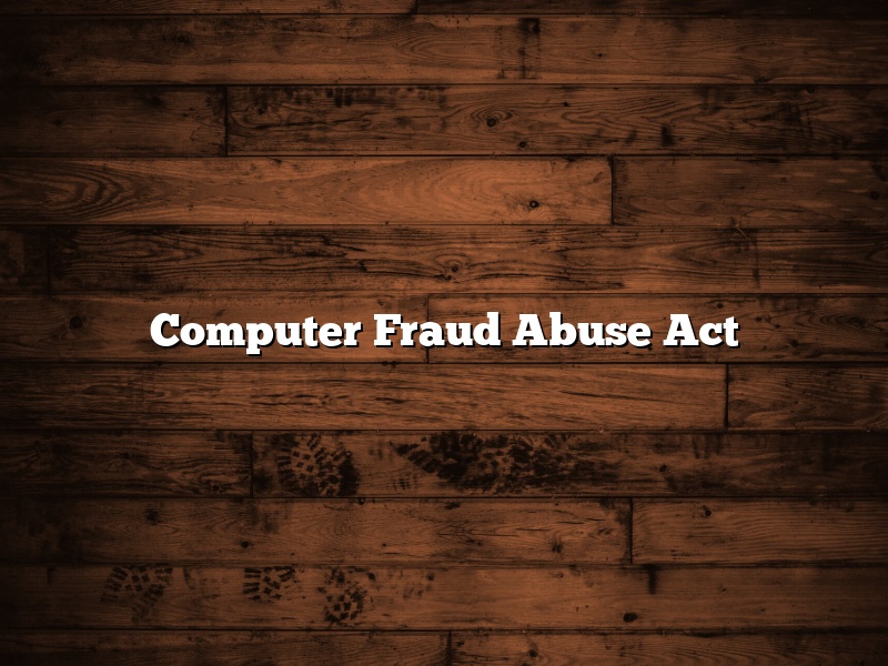 Computer Fraud Abuse Act