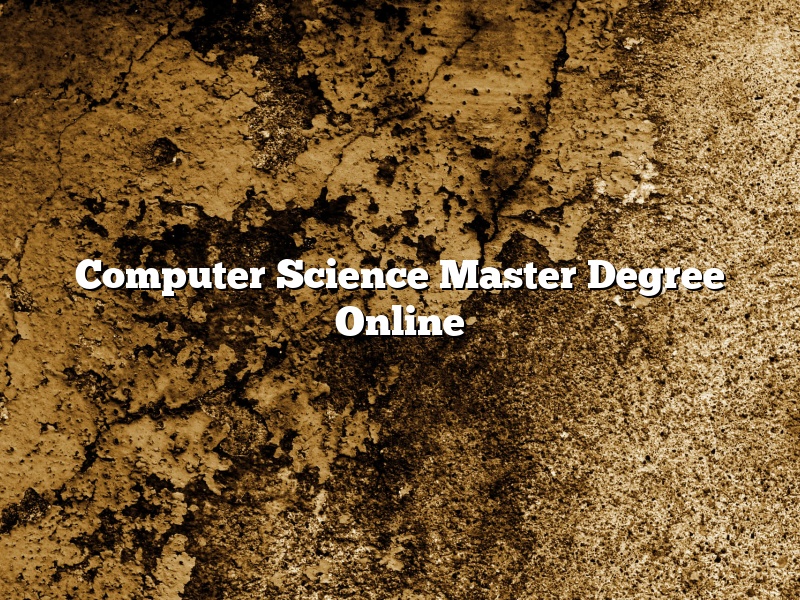 Computer Science Master Degree Online