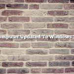 Computer Updated To Windows 10