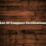 List Of Computer Certifications