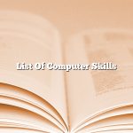 List Of Computer Skills