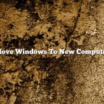 Move Windows To New Computer