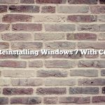 Reinstalling Windows 7 With Cd
