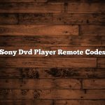 Sony Dvd Player Remote Codes