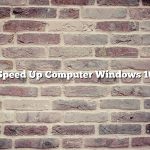 Speed Up Computer Windows 10