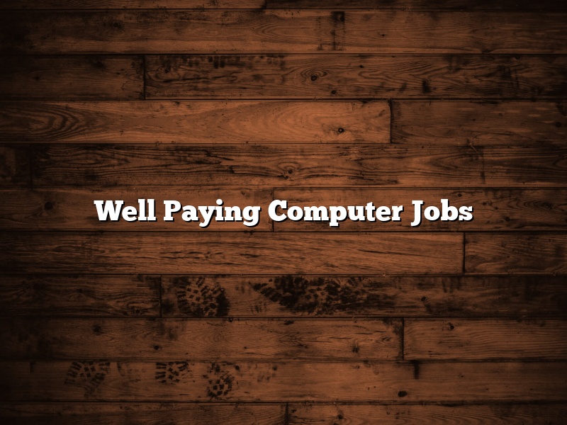 Well Paying Computer Jobs