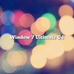 Window 7 Ultimate Cd