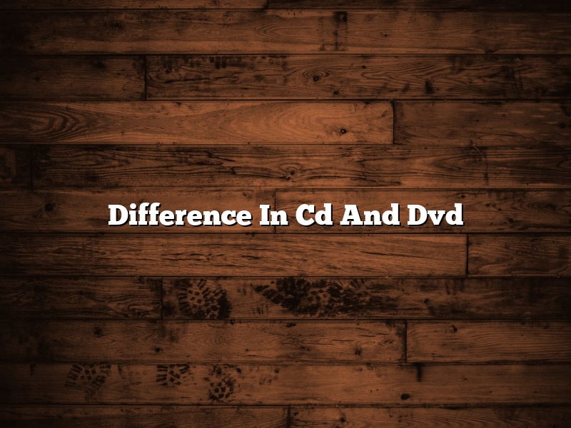 Difference In Cd And Dvd