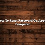 How To Reset Password On Apple Computer