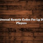 Universal Remote Codes For Lg Dvd Players